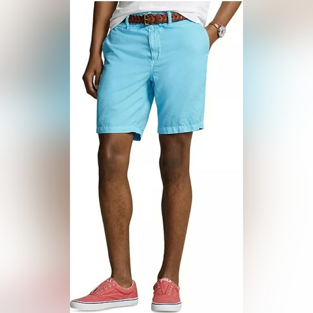 Preppy Resort Shorts 42 Blue Men Flat Front Travel Golf Cruise Modern New